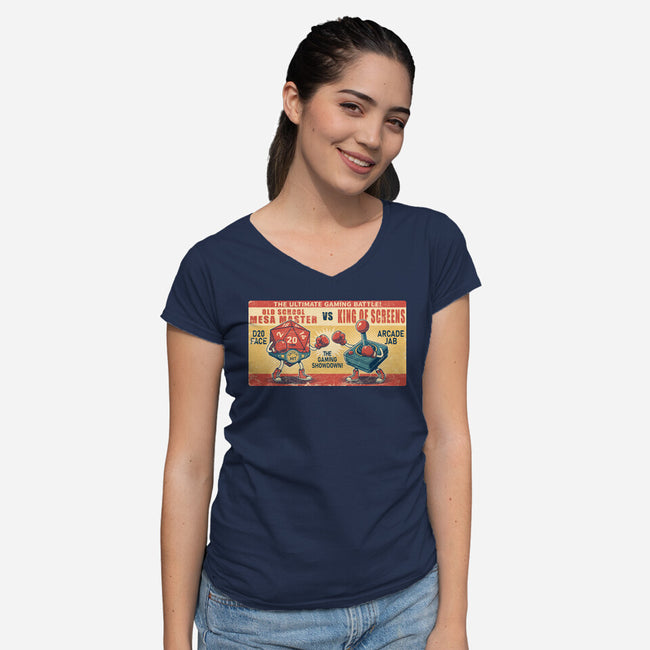 Ultimate Gaming Battle-Womens-V-Neck-Tee-JCMaziu