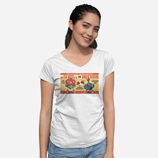 Ultimate Gaming Battle-Womens-V-Neck-Tee-JCMaziu