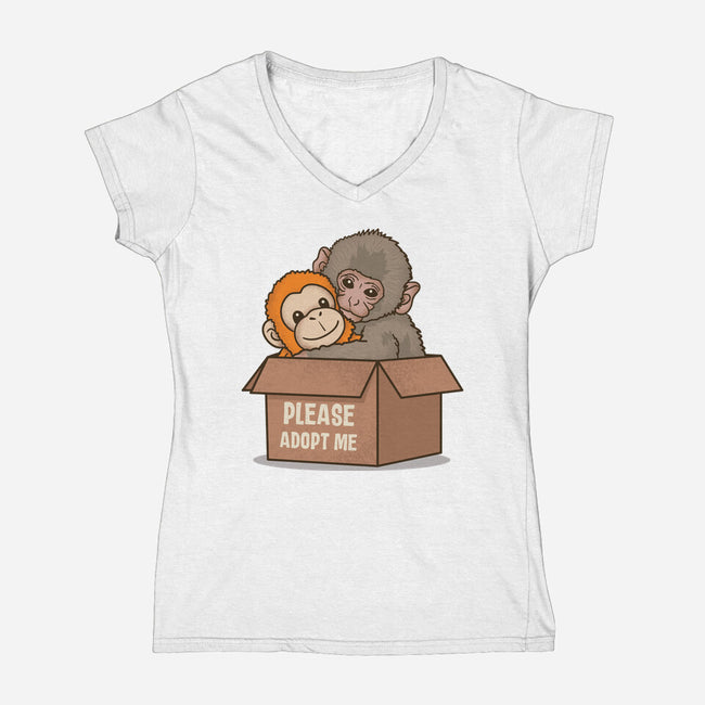 Adopt Punch-Womens-V-Neck-Tee-turborat14