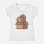 Adopt Punch-Womens-V-Neck-Tee-turborat14