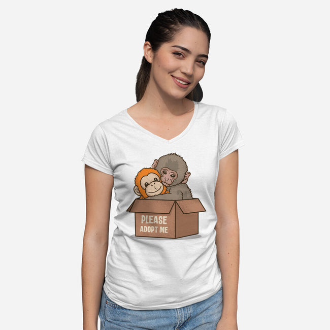 Adopt Punch-Womens-V-Neck-Tee-turborat14