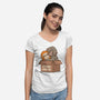 Adopt Punch-Womens-V-Neck-Tee-turborat14