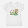 Spring Attack-Womens-V-Neck-Tee-Popnotic