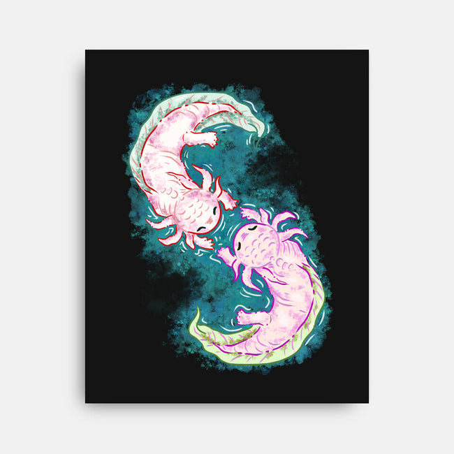 Axolotl Dance-None-Stretched-Canvas-nickzzarto