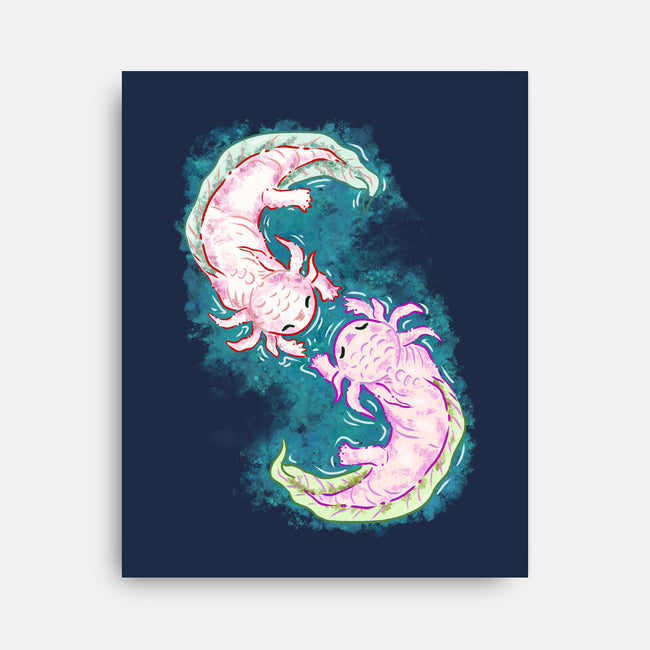 Axolotl Dance-None-Stretched-Canvas-nickzzarto