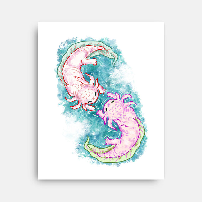 Axolotl Dance-None-Stretched-Canvas-nickzzarto