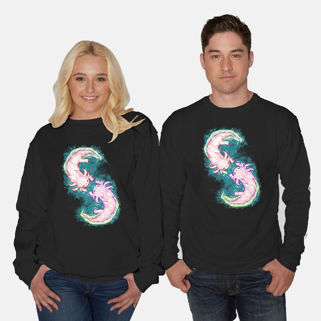 Axolotl Dance-Unisex-Crew Neck-Sweatshirt-nickzzarto