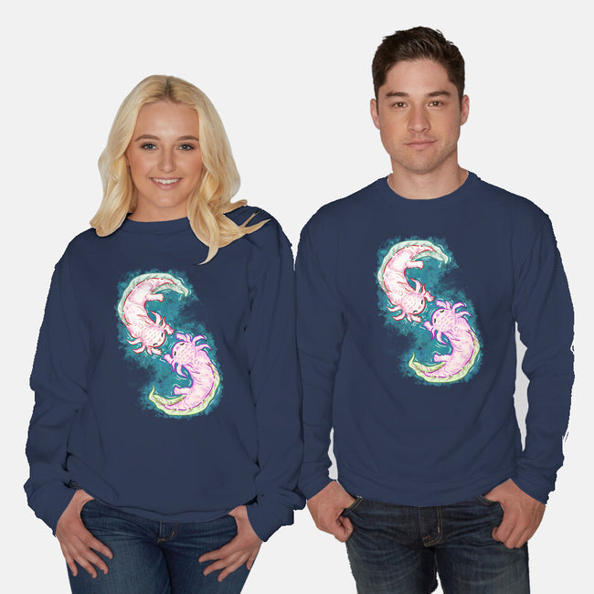 Axolotl Dance-Unisex-Crew Neck-Sweatshirt-nickzzarto