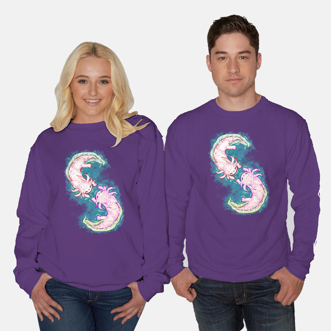 Axolotl Dance-Unisex-Crew Neck-Sweatshirt-nickzzarto