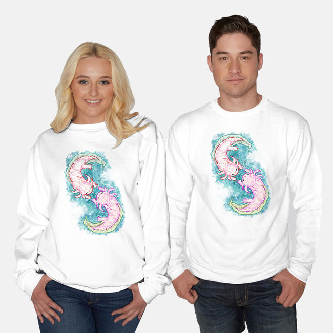 Axolotl Dance-Unisex-Crew Neck-Sweatshirt-nickzzarto