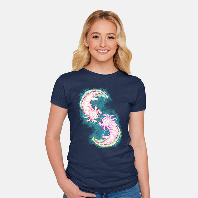 Axolotl Dance-Womens-Fitted-Tee-nickzzarto