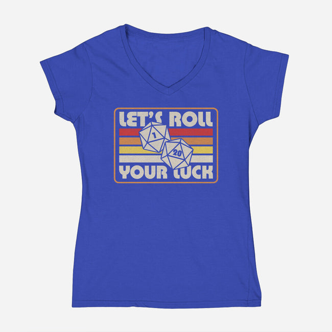 RPG Vintage Roll For Luck-Womens-V-Neck-Tee-Studio Mootant
