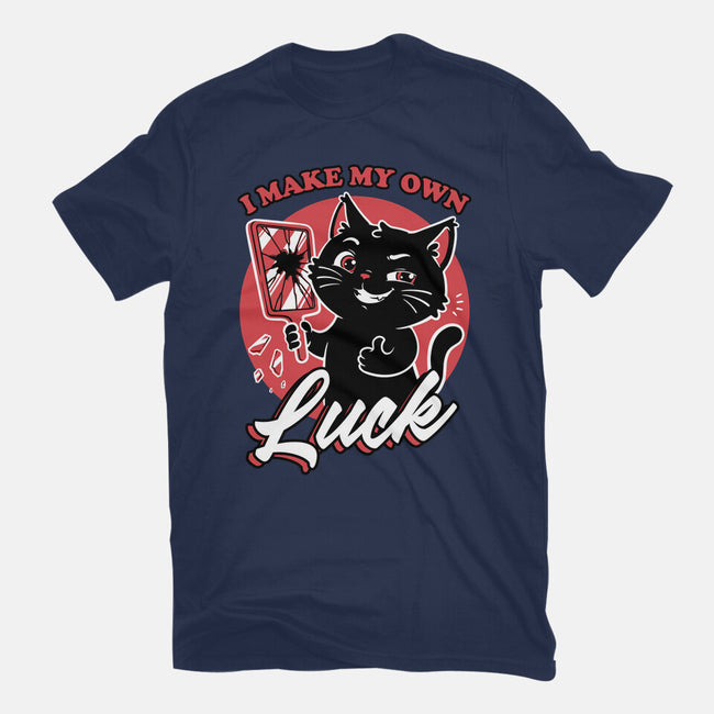 Black Cat Mirror Luck-Mens-Heavyweight-Tee-Studio Mootant