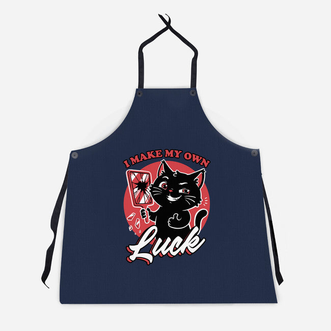 Black Cat Mirror Luck-Unisex-Kitchen-Apron-Studio Mootant