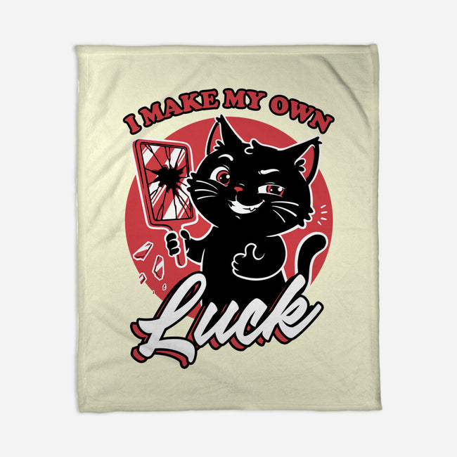 Black Cat Mirror Luck-None-Fleece-Blanket-Studio Mootant