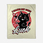 Black Cat Mirror Luck-None-Fleece-Blanket-Studio Mootant