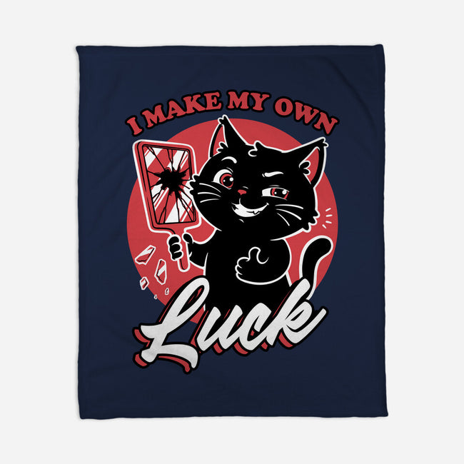 Black Cat Mirror Luck-None-Fleece-Blanket-Studio Mootant