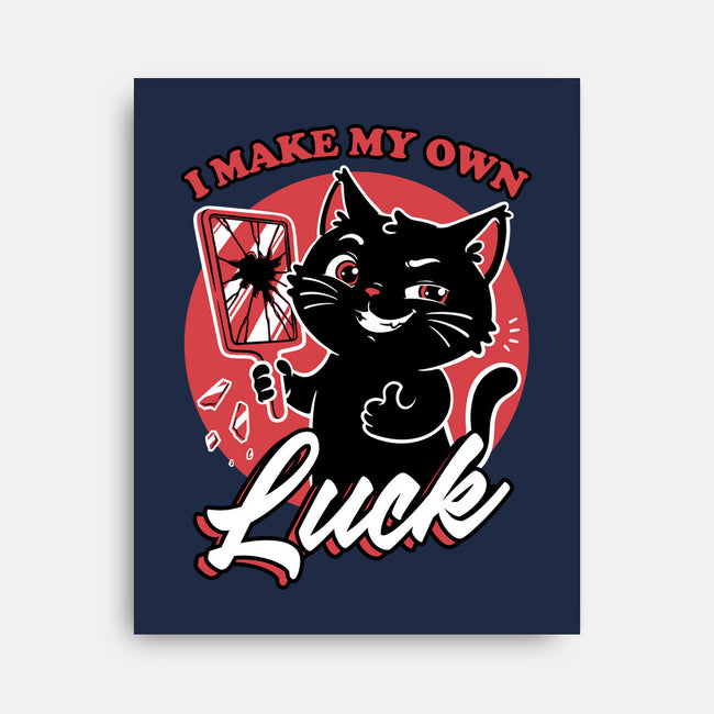 Black Cat Mirror Luck-None-Stretched-Canvas-Studio Mootant