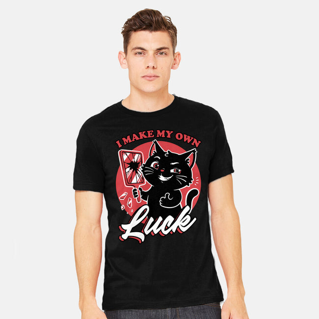 Black Cat Mirror Luck-Mens-Heavyweight-Tee-Studio Mootant