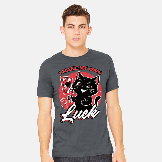 Black Cat Mirror Luck-Mens-Heavyweight-Tee-Studio Mootant