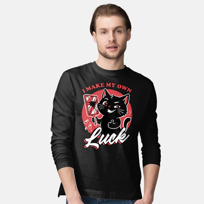 Black Cat Mirror Luck-Mens-Long Sleeved-Tee-Studio Mootant