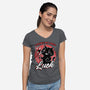 Black Cat Mirror Luck-Womens-V-Neck-Tee-Studio Mootant