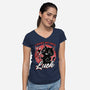 Black Cat Mirror Luck-Womens-V-Neck-Tee-Studio Mootant
