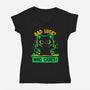 Bad Luck Who Cares-Womens-V-Neck-Tee-TechraNova