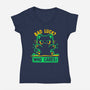 Bad Luck Who Cares-Womens-V-Neck-Tee-TechraNova