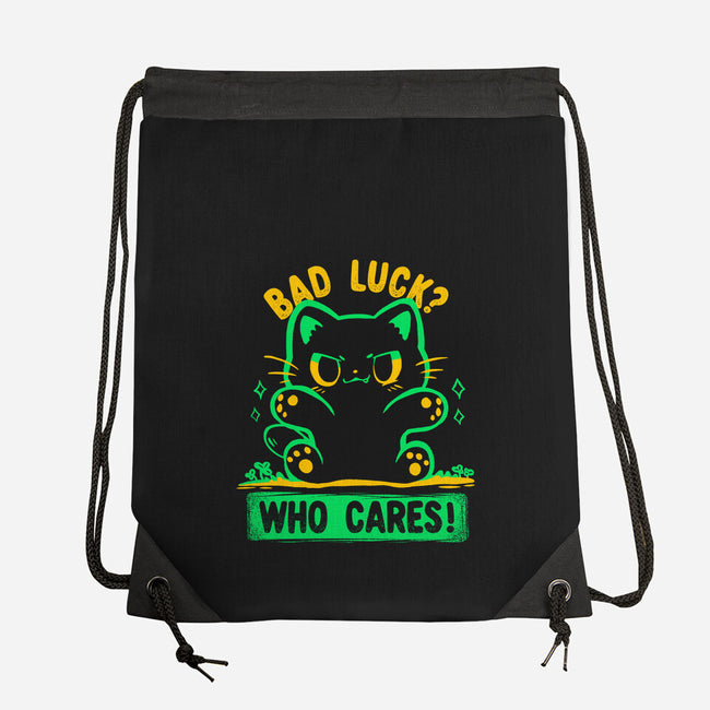 Bad Luck Who Cares-None-Drawstring-Bag-TechraNova
