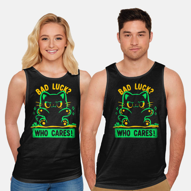 Bad Luck Who Cares-Unisex-Basic-Tank-TechraNova