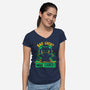 Bad Luck Who Cares-Womens-V-Neck-Tee-TechraNova