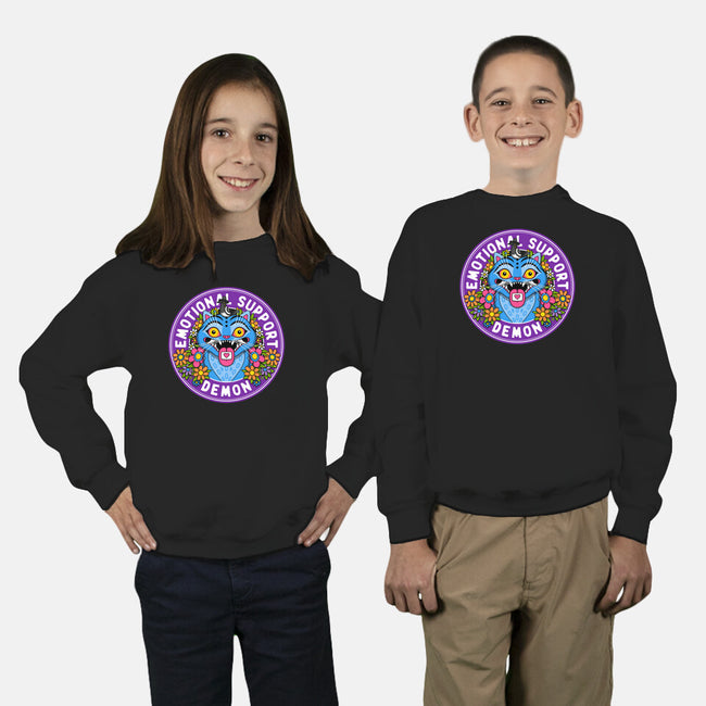 My Emotional Support Demon-Youth-Crew Neck-Sweatshirt-drbutler