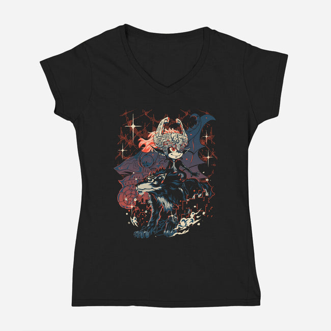 Towards The Light-Womens-V-Neck-Tee-Estudio Horta