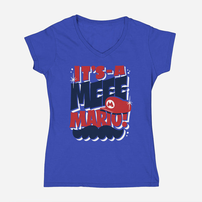 It's-A Meee-Womens-V-Neck-Tee-Wheels