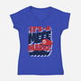 It's-A Meee-Womens-V-Neck-Tee-Wheels