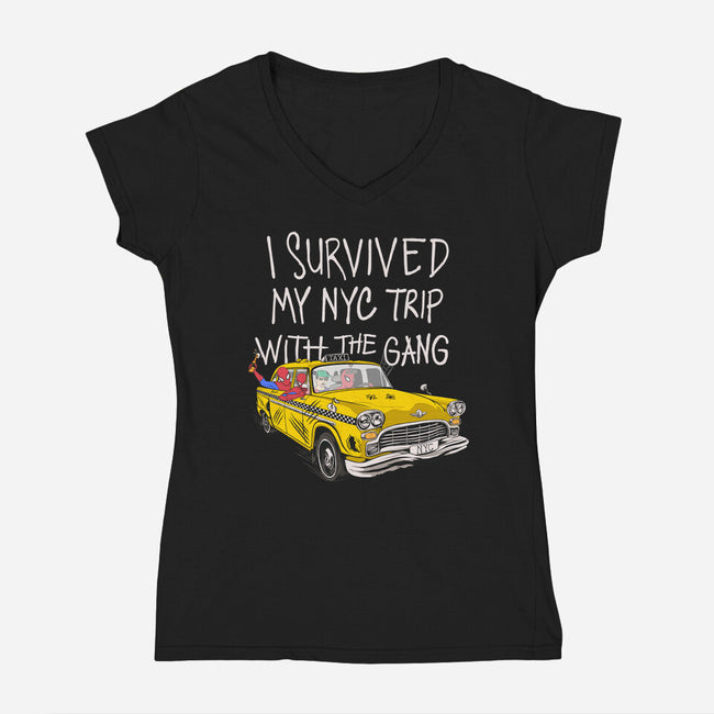 Spider Perks-Womens-V-Neck-Tee-alfbocreative