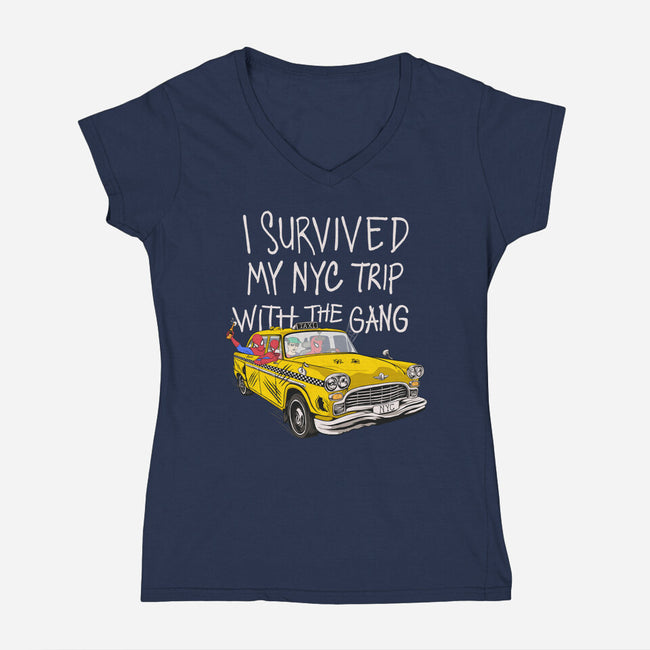 Spider Perks-Womens-V-Neck-Tee-alfbocreative