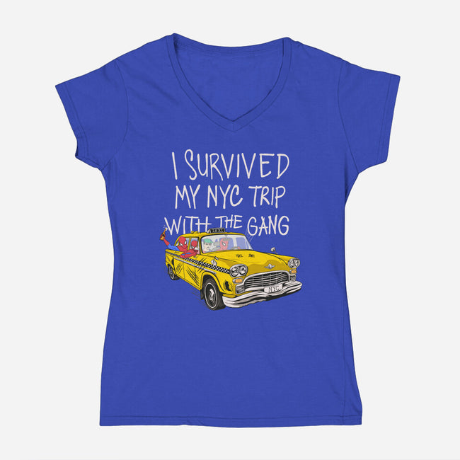 Spider Perks-Womens-V-Neck-Tee-alfbocreative