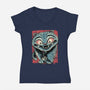 Tiger And Crow Duo-Womens-V-Neck-Tee-glitchygorilla