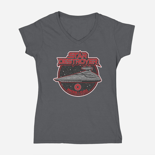 Star Destroyer-Womens-V-Neck-Tee-SuperEdu