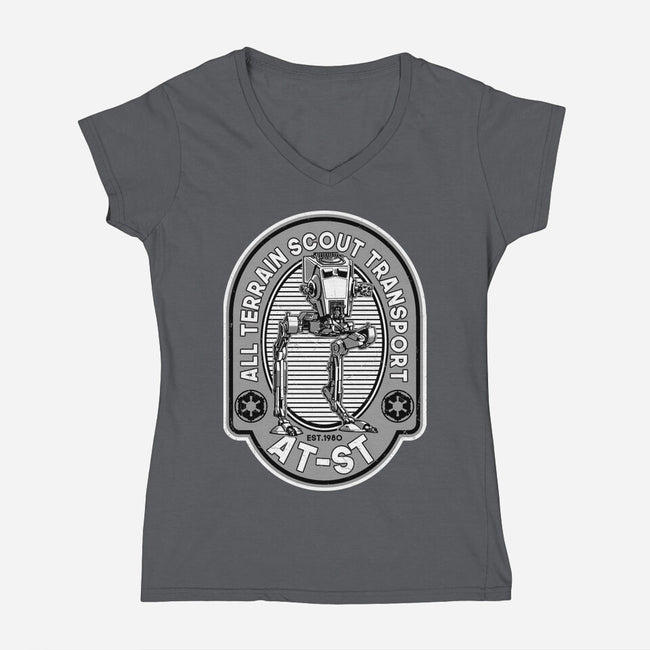 All Terrain Scout Transport-Womens-V-Neck-Tee-SuperEdu