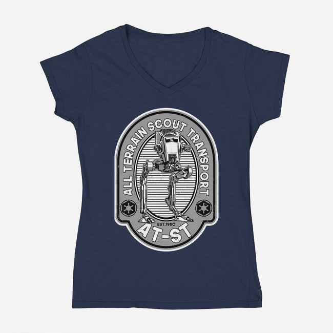All Terrain Scout Transport-Womens-V-Neck-Tee-SuperEdu