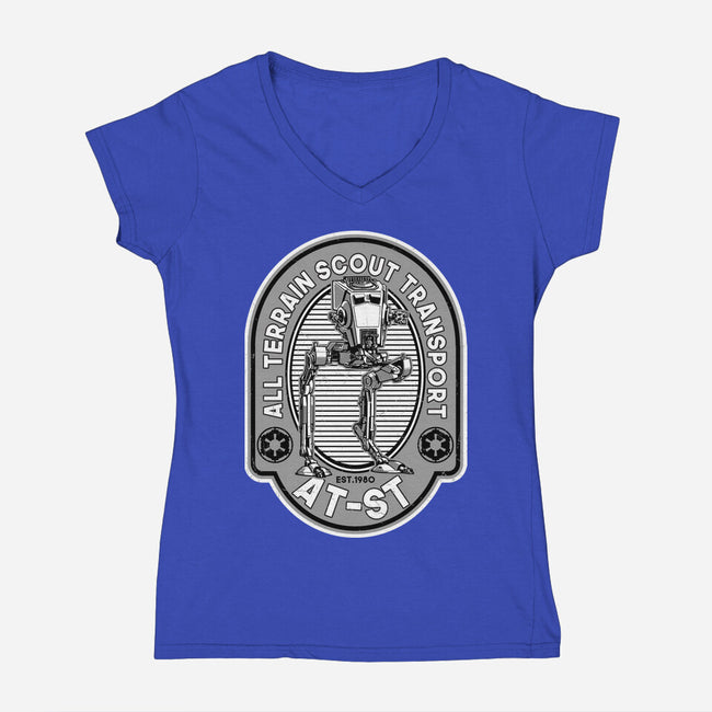 All Terrain Scout Transport-Womens-V-Neck-Tee-SuperEdu