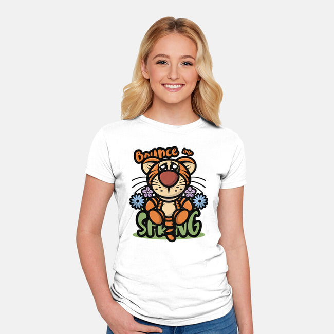 Bounce Into Spring-Womens-Fitted-Tee-jrberger