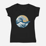 Great Wave Great Beast-Womens-V-Neck-Tee-SeamusAran