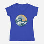 Great Wave Great Beast-Womens-V-Neck-Tee-SeamusAran