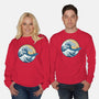 Great Wave Great Beast-Unisex-Crew Neck-Sweatshirt-SeamusAran