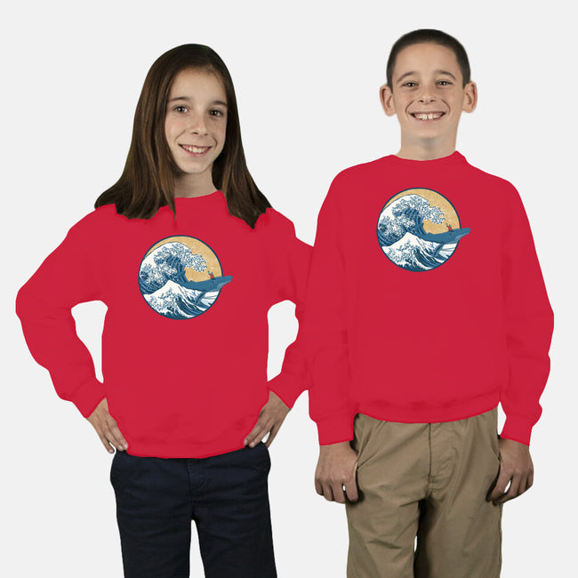 Great Wave Great Beast-Youth-Crew Neck-Sweatshirt-SeamusAran