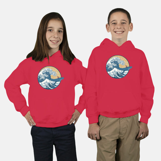 Great Wave Great Beast-Youth-Pullover-Sweatshirt-SeamusAran